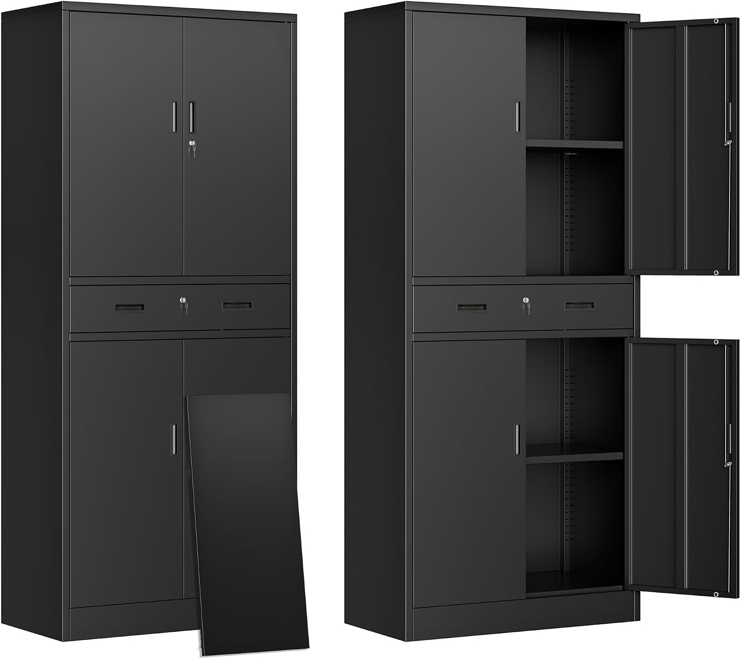File Cabinet - خزانة تخزين معدنية طويلة مع درج،