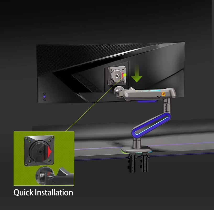 Monitor Stand - ذراع شاشة الألعاب ERGONOMIC لشاشات مسطحة/واسعة