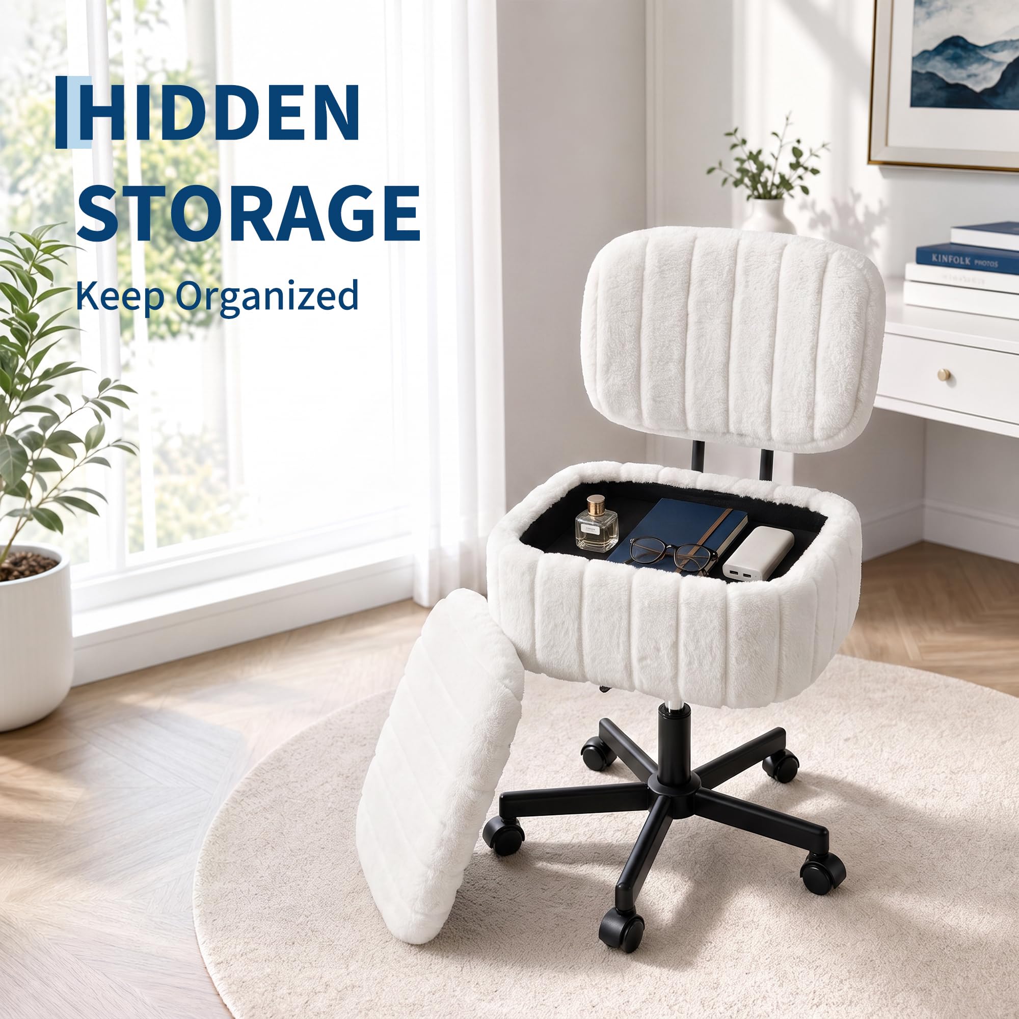 كرسي مكياج أنيق مع مساحة تخزين - مراجعة Office Stool وسعره