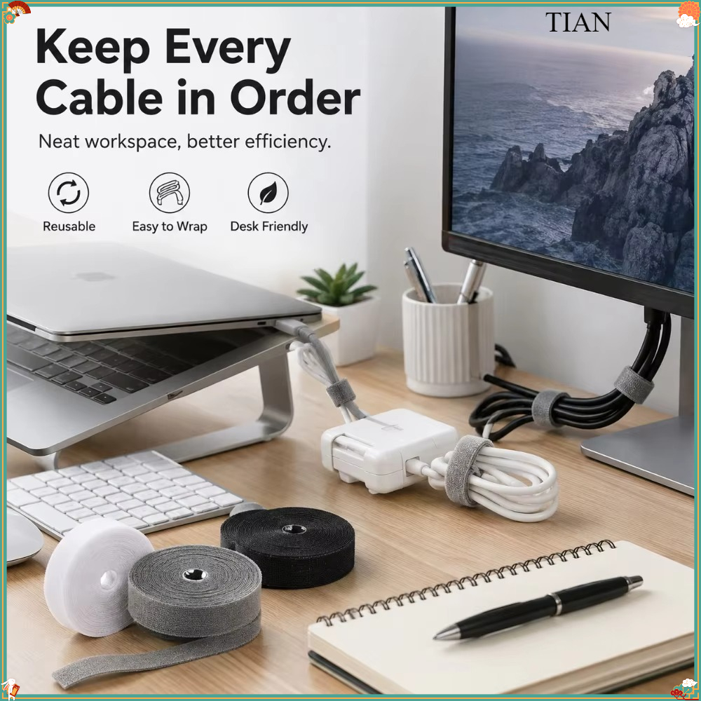 1 قطعة رول ربطات كابلات قابلة  - مراجعة Desk Organizer وسعره