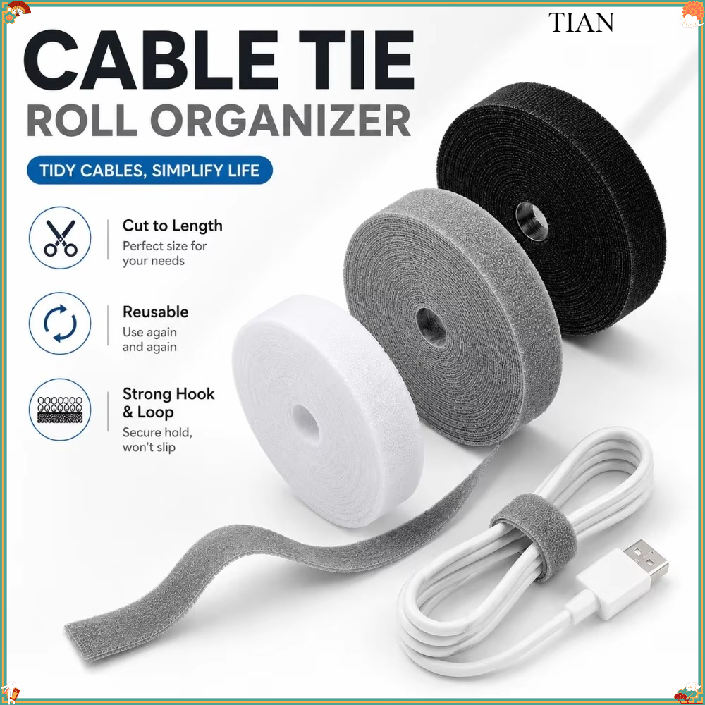 1 قطعة رول ربطات كابلات قابلة  - مراجعة Desk Organizer وسعره